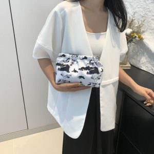 2024 summer new simple retro small square bag trend large capacity commuter bag simple fashion clutch bag women – Image 3