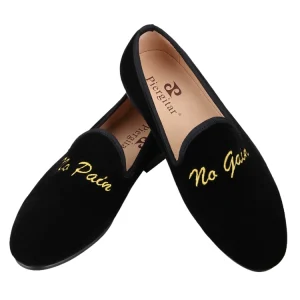 British, statement lettered, embroidered men's loafers, trendy, handmade moccasins, formal wear, casual and versatile – Image 5