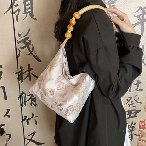 Retro New Chinese Style Handbag 2024 Summer New Beautiful Armpit Bag Foreign Niche Shoulder Bag Bag Bag Woman – Image 3