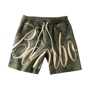 But knee-length shorts, loose hip-hop foam print, trendy suede shorts, casual mids, beach pants – Image 5