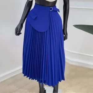 European and American style summer new fashion high waist A-line pleated skirt High WAIST pleated SKIRT – Image 6