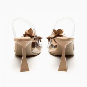 ZA2023 Summer New Arrivals Women's Shoes Transparent Flower Decoration Plastic Slingback Mules, Pointed-toe Toe Heeled Sandals – Image 4