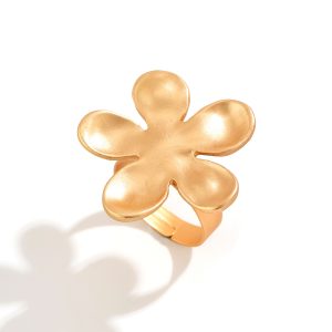 Alloy Rings Heavy Industry Silver Brushed Flower Ring Minimalist Stretch Adjustment Ins Daily Ring Ring – Image 5