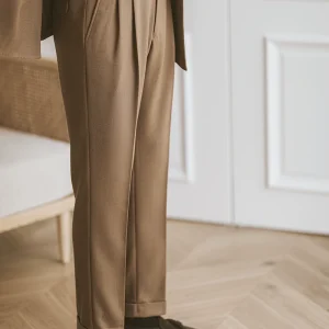 Gurgo High Waist Trousers Men's Fall/Winter Business Gentleman Straight Leg Casual Pants Naples Vintage Drap Suit Pants – Image 4