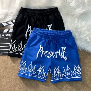 American Foam Print Letters, Trendy Brands, Hip Hop, Casual Shorts, Men's Sports, Basketball Pants, Summer – Image 3