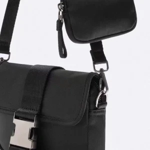 New 2024 Men's Bag, Nylon Shoulder Bag, Black Coin Purse, Casual Two-Piece Lock, Sports Crossbody Bag – Image 3