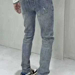 the cat whisker hole slim pencil pants men's casual all-match old jeans trend – Image 3
