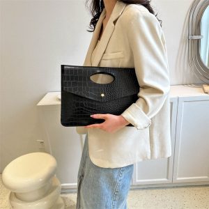 Simple tote bag korean version 2024 summer new casual large capacity trend handbag retro fashion clutch – Image 3