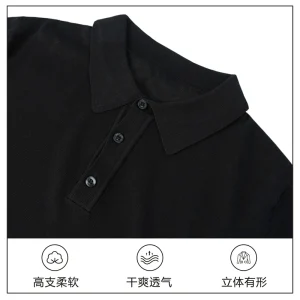 Elegant youth simple solid color men's short sleeve t-shirt summer fashion high-end business casual slim polo shirt men – Image 3