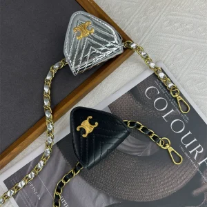 triangle waist chain accessories women's mini pouch decoration with skirt sweater suit belt bag fall winter 2024 new – Image 5