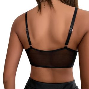 Cross-border foreign trade Amazon lace wrapped chest sexy diamond backless slim fishbone European and American small vest spot 9264 – Image 5