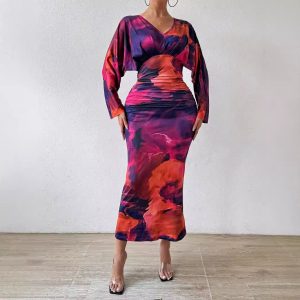 Women's Sexy Slim Fit Dolman Sleeve Dress – Image 4