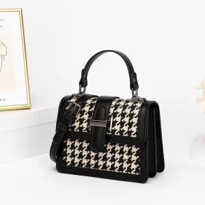 Hong Kong spring and summer high-end foreign style small bag houndstooth hand-held one-shoulder chain messenger bag female 2022 new bag – Image 5