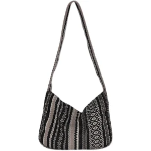 Retro Ethnic Style Striped Messenger Bag Large Capacity Female Dark Large Satchel Bag Tide Brand Couple Japanese Canvas Bag Female Cool – Image 3