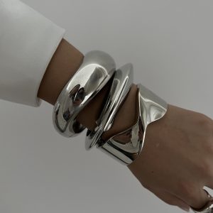 European and American cross-border fashion trends, metallic glossy water drops, hugging bracelets, design senses, spring bracelets, women – Image 7