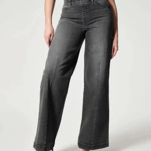 Women loose jeans pants summer 2023 women's wide-leg mid-rise straight through jeans – Image 3