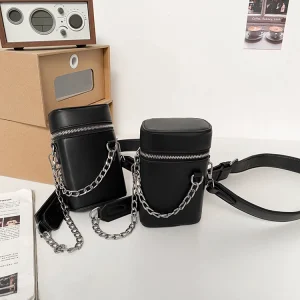 Street crossbody bag, men's ins, trendy mobile phone bag, men's bag, fashion cigarette box, bag, simple small shoulder bag, shoulder bag – Image 4