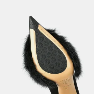 Autumn New French Socialite Mink Fur High Heels Women's Stiletto Heel Design Sense Royal Sister Sexy Professional Single Shoes – Image 6