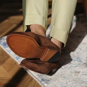 Mr. Lu San, British style men's shoes, square toe suede suit shoes, Goodyear handmade loafers, pedal shoes – Image 5
