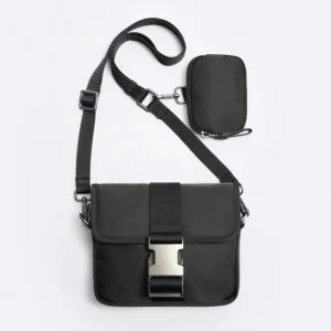 New 2024 Men's Bag, Nylon Shoulder Bag, Black Coin Purse, Casual Two-Piece Lock, Sports Crossbody Bag – Image 5