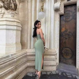 Summer New Women's Solid Color Single Shoulder Sleeveless Shrink – Image 3