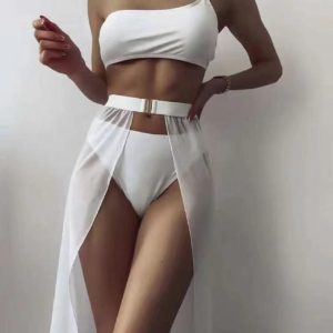 2022 fashion new European and American lace-up sexy backless bikini three-piece bikini backless swimsuit stock batch – Image 4