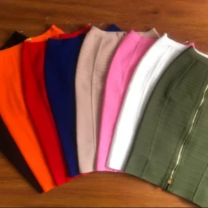 Factory direct supply for the new Herve Leger Herve Leger bandage sexy skirt candy color pencil skirt – Image 7