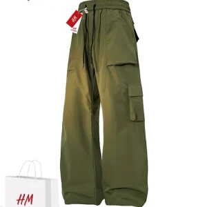 [New products on the shelves] shopping malls with the same national tide hot style recommended to wear aesthetic straight-leg loose paratrooper pants – Image 3