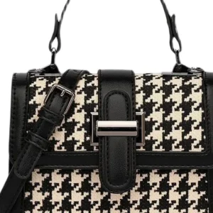 Hong Kong spring and summer high-end foreign style small bag houndstooth hand-held one-shoulder chain messenger bag female 2022 new bag – Image 4