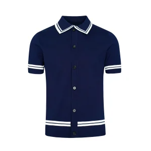 British yuppie men's fashion color-block slim knit top men's summer luxury business men's polo shirt short sleeve – Image 3