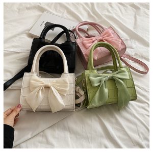 This year's popular small bag women's 2024 autumn new small square bag versatile fashion crossbody bag bow tote bag – Image 5