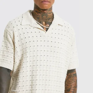 2024 Plus Size Stretch Loose Polo Shirt Sweater Men's Knit Short Sleeve Casual V-Neck T-Shirt Men T-Shirt – Image 5