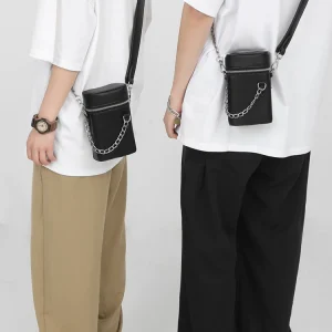 Street crossbody bag, men's ins, trendy mobile phone bag, men's bag, fashion cigarette box, bag, simple small shoulder bag, shoulder bag – Image 3