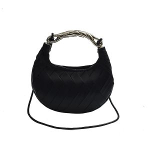 Cross-border weaving bird's nest women's bag 2024 new light luxury fashion versatile hand-held crescent bag one-shoulder cross-body dumpling bag – Image 5