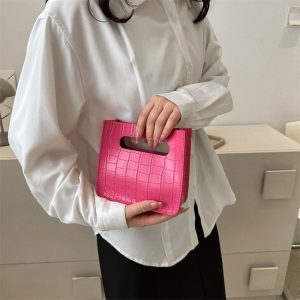 2024 New Niche Design Handheld Solid Color Bag Bag Women's Tide Soft Leather Simple Small Fresh Cute Simple Commuter Bag – Image 3