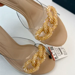 Beaded transparent sexy stiletto heels – Image 3