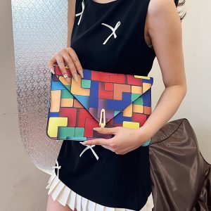 Fashionable, Western, beautiful, individual, armpit bag, casual clutch, women's 2024 summer new simple fashion envelope bag – Image 3