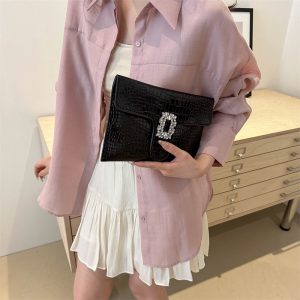 Foreign texture, simple small square bag, women's fashionable and beautiful, personality bag, women's 2024 new casual simple clutch – Image 4