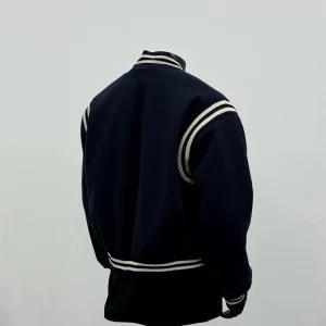 2024 Fall New American Trendy Brand College Style Badge Embroidered Baseball Stand Collar Jacket Loose Sapphire Blue J1241 – Image 5