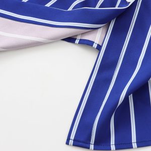 ZR Foreign Trade Wholesale European and American Style Women's New Versatile Bat-Sleeve Striped Long Sleeve Casual Shirt 3067105 – Image 4
