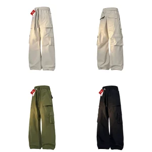 [New products on the shelves] shopping malls with the same national tide hot style recommended to wear aesthetic straight-leg loose paratrooper pants – Image 4