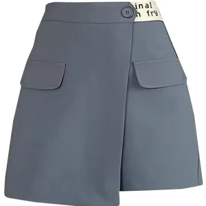 Irregular suit, high waist, hip skirt, women's autumn 2023 new style, small man a-line skirt, cargo skirt – Image 3