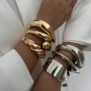 European and American cross-border fashion trends, metallic glossy water drops, hugging bracelets, design senses, spring bracelets, women – Image 4