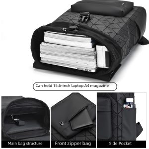 2024 New Backpack Bag Lingge Student School Bag Commuter Computer Bag Fashion Premium Backpack Male Cross Border Wholesale – Image 4
