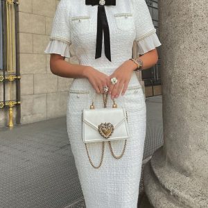 Slim Short Sleeved Small Fragrance Dress – Image 4