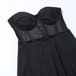 European and American style spring and summer tube top sexy split dress women's long Strapless sexy split dress – Image 8