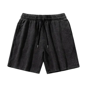 Retro distressed cotton fried flower wash shorts men's casual straight five-point pants Korean version of the middle pants high street BF tide – Image 5
