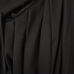 Cross-border 2024 new European and American women's clothing temperament is elegant, solid color pleated slanted shoulders, short sleeves, large swing slim dress – Image 4