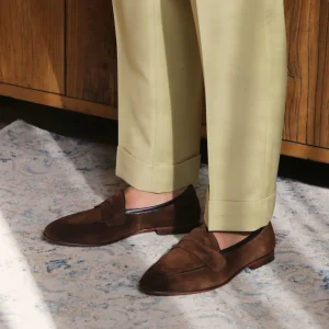 Mr. Lu San, British style men's shoes, square toe suede suit shoes, Goodyear handmade loafers, pedal shoes – Image 4