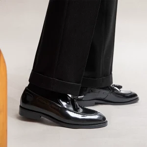 Mr. Lusan, simple compound British style, one foot slip-on slip-on, Belgian shoes, tassels, loafers, men – Image 5